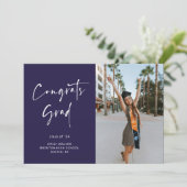 手書きスクリプト卒業発表カード 案内状 (スタンド正面)