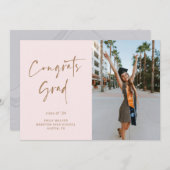 手書きスクリプト卒業発表カード 案内状 (正面/裏面)