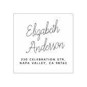 手書きスクリプト名とシンプル差出人住所 ラバースタンプ (インプリント)