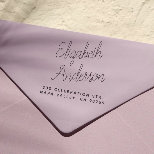 手書きスクリプト名とシンプル差出人住所 ラバースタンプ