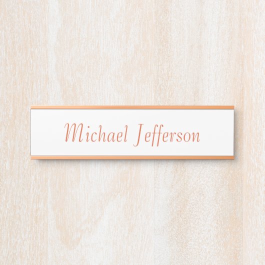 手書きスクリプト名のプレーンエレガントなシンプル サインプレート (正面)