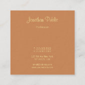 手書きスクリプト名エレガントテンプレートモダン スクエア名刺 (裏面)