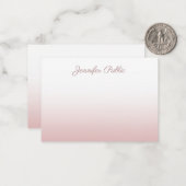 手書きスクリプト名バラ金ゴールド エレガント ノートカード (正面/裏面インサイチュ)