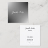 手書きスクリプト名モダンテンプレートエレガント スクエア名刺 (正面/裏面)