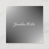 手書きスクリプト名モダンテンプレートエレガント スクエア名刺 (正面)