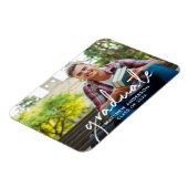 手書きスクリプト大学院写真卒業 マグネット (左側)