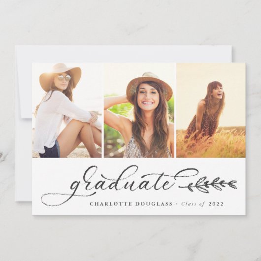 手書きスクリプト大学院3フォトコラージュ 案内状 (正面)