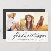 手書きスクリプト大学院3フォトコラージュ 案内状 (正面/裏面)