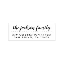 手書きスクリプト形式のファミリ名 |差出人住所 ラバースタンプ