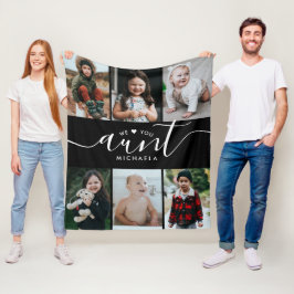 手書きスクリプト愛あなた叔母（名前） 6 – 写真 フリースブランケット