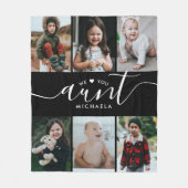 手書きスクリプト愛あなた叔母（名前） 6 – 写真 フリースブランケット (正面)