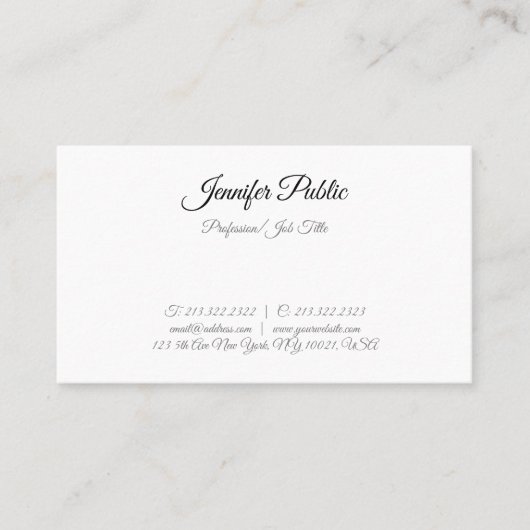 手書きスクリプト文字シンプルテンプレートモダン 名刺 (正面)