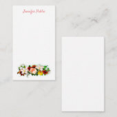 手書きスクリプト文字水彩エレガント花 ノートカード (正面/裏面)