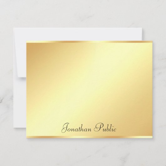 手書きスクリプト文字金ゴールド背景テンプレート ノートカード (正面)