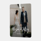 手書きスクリプト新しいホリデーメタルオーナメント メタルオーナメント (正面左)