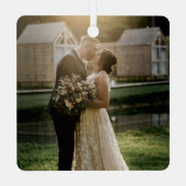 手書きスクリプト新しいホリデーメタルオーナメント メタルオーナメント (裏面)