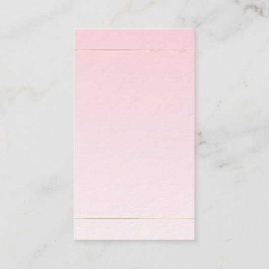 手書きスクリプト書道ピンク金ゴールドラグジュアリー 名刺 (裏面)