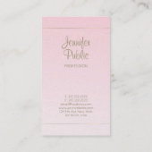 手書きスクリプト書道ピンク金ゴールドルクース 名刺 (裏面)