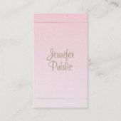 手書きスクリプト書道ピンク金ゴールドルクース 名刺 (正面)