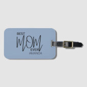 手書きスクリプト最高のミニマルママ ラゲッジタグ (正面横)