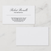 手書きスクリプト白黒名刺 名刺 (正面/裏面)