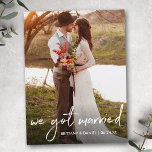 手書きスクリプト私たち得写真結婚した ポストカード<br><div class="desc">トレンディーモダン手書き台本We's 得結婚結婚したの発表写真はがき</div>