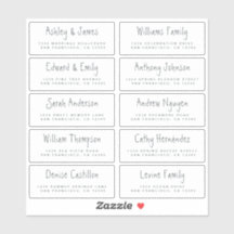 手書きスクリプト結婚のゲスト住所 シール