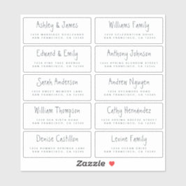 手書きスクリプト結婚のゲスト住所 シール