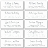 手書きスクリプト結婚のゲスト住所 シール (正面)