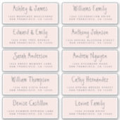 手書きスクリプト結婚のゲスト住所 シール (正面)