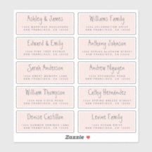 手書きスクリプト結婚のゲスト住所 シール