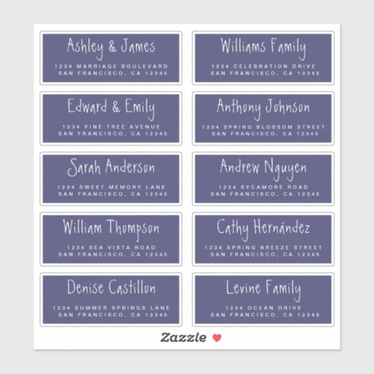 手書きスクリプト結婚のゲスト住所 シール (シート)