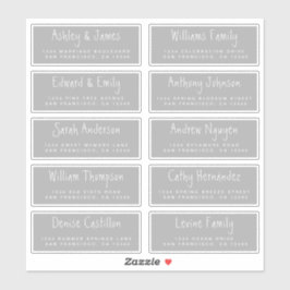 手書きスクリプト結婚のゲスト住所 シール