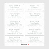 手書きスクリプト結婚のゲスト住所 シール (シート)