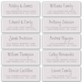 手書きスクリプト結婚のゲスト住所 シール (正面)