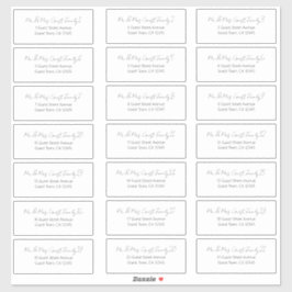 手書きスクリプト結婚のゲスト住所 シール