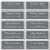 手書きスクリプト結婚のゲスト住所 シール (正面)