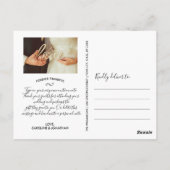 手書きスクリプト結婚の写真ありがとう ポストカード (裏面)