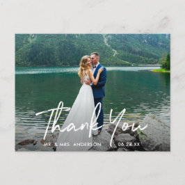 手書きスクリプト結婚式写真感謝 ポストカード