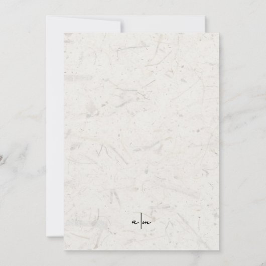 手書きスクリプト自然ナチュラル結婚ボホ 招待状 (裏面)