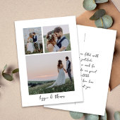 手書きスクリプト複数の結婚写真 サンキューカード