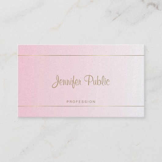 手書きスクリプト豪華なグラマー書道 名刺 (正面)