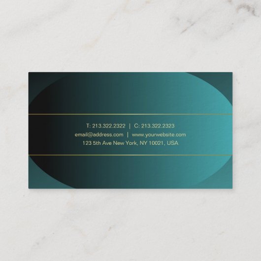 手書きスクリプト金ゴールドエレガントデザインラグジュアリーシック 名刺 (裏面)