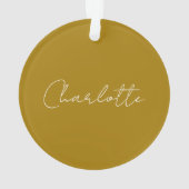 手書きスクリプト金ゴールドカラー名前をカスタムする編集 オーナメント (裏面)