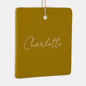 手書きスクリプト金ゴールドカラー名前をカスタムする編集 セラミックオーナメント (右)