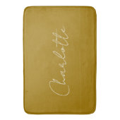 手書きスクリプト金ゴールドカラー名前をカスタムする編集 バスマット (正面縦)