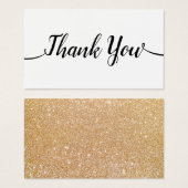 手書きスクリプト金ゴールドグリッターありがとう (正面&裏面)