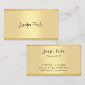 手書きスクリプト金ゴールドグリッターモダンテンプレート 名刺 (正面/裏面)