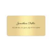 手書きスクリプト金ゴールドモダンシンプルテンプレート ラベル (正面)