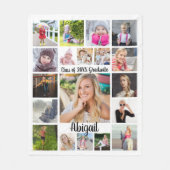 手書きスクリプト19フォトコラージュ大学院ホワイト フリースブランケット (正面)